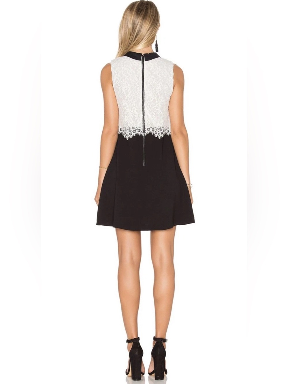 Alice + Olivia Desra  Lace Black Cram Dress Size 4 - Picture 7 of 12